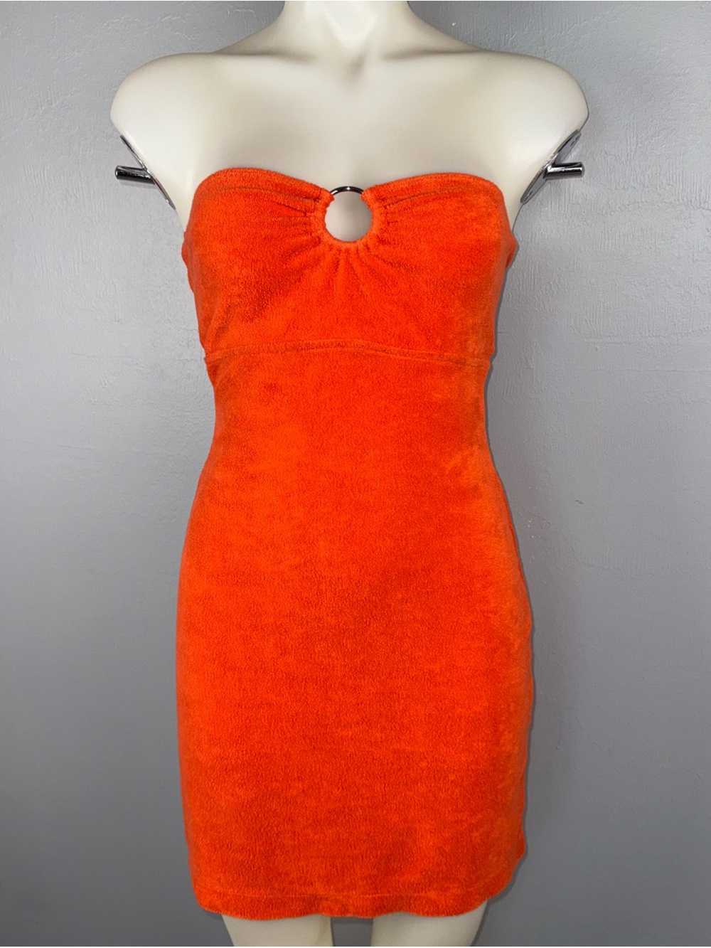 Forever 21 Dress Swim Coverup Women’s S Orange Terri Cloth 90s Y2K Mini *READ